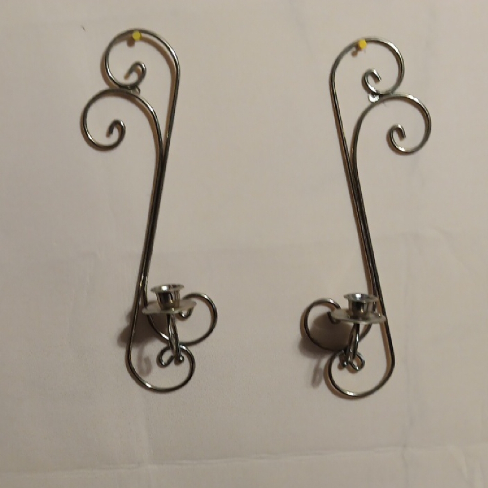 Elegant Silver Wall Sconce Set